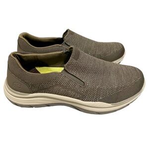 Skechers Mens Relaxed Fit Air-Cooled Memory Foam Taupe Sneakers Size 12